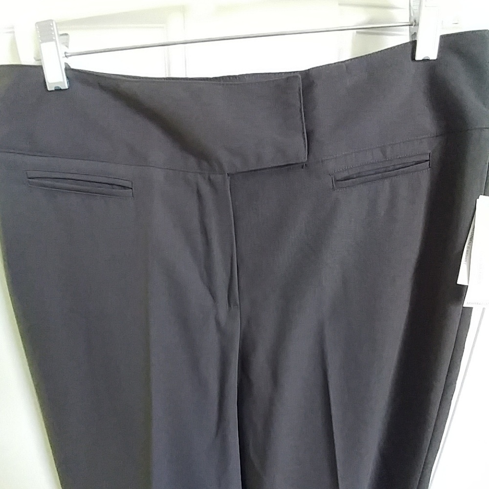 Dark grey straight leg dress pant stretch 12